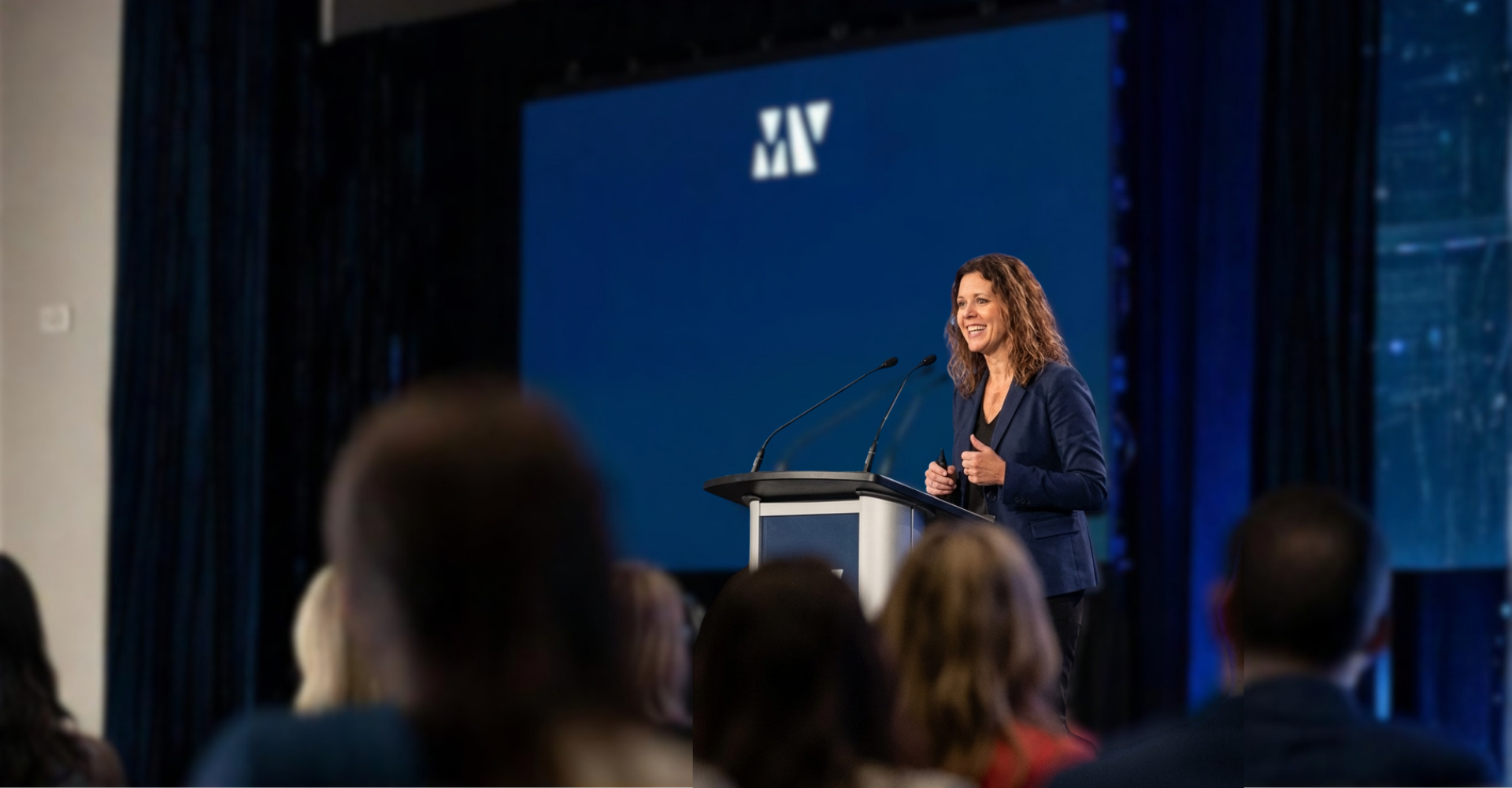 Molly Varangkounh delivering a keynote